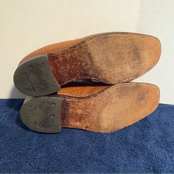 Vtg Men\'s STUART MCGUIRE Dress Loafers Shoes Sharkskin Brown Leather Size 9.5 main image 7